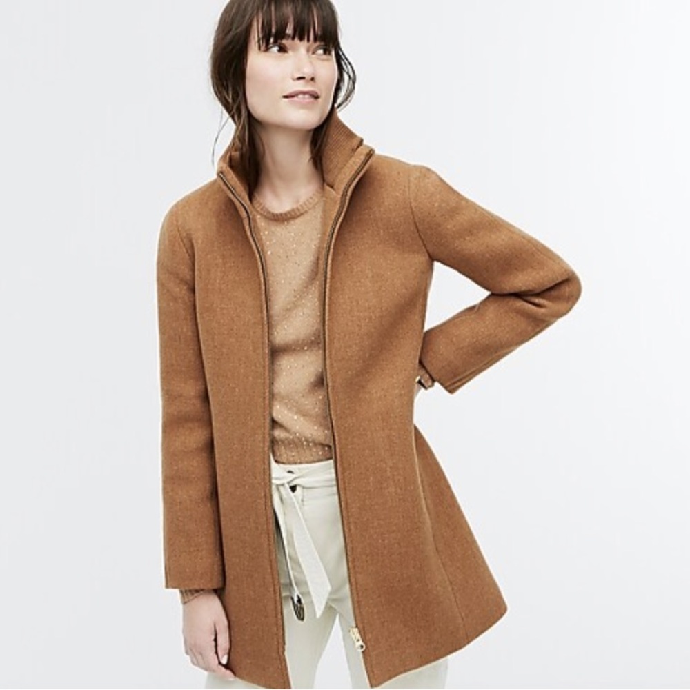 Lodge coat in Italian stadium-cloth wool-Heather Acorn-Size 6